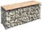 bellissa Gartenbank GABIONE - 97150 - Schmale Gabionenbank ohne Lehne - Garten-Bank, Sitzfläche aus Douglasien-Holz - 100 x 30 x 46 cm