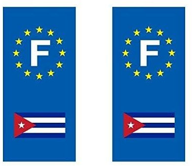 Aufkleber, Kennzeichen mit Kuba-Flagge, für Autos
