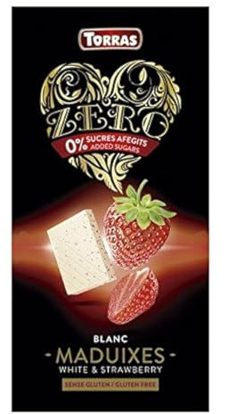 Torras Zero Chocolate Blanco Con Fresas 125 Gr 125 Gramos Coleccion Zero 125 ml