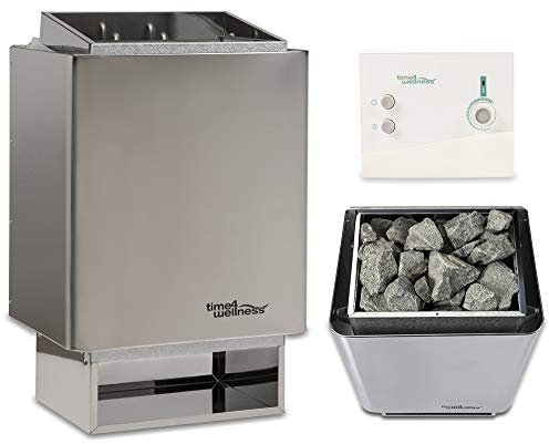 Sauna-Set Saunaofen EOS 34.A mit Saunasteuerung und Saunasteine time4wellness (6 kW, Saunasteuerung K1)