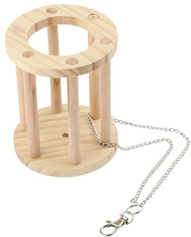 Fenteer Holz Heuraufe Futterraufe Heutrommel Futterspender für Kaninchen Meerschweinchen