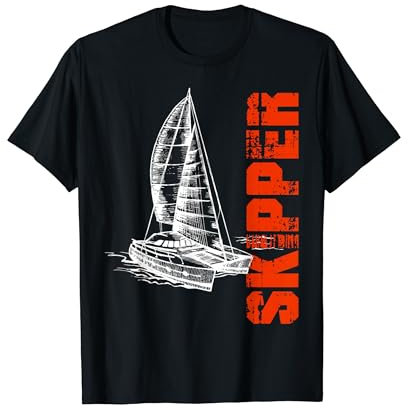 Skipper Segeln Regatta Bootsführer Kapitän Retro T-Shirt