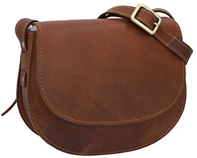 Gusti Umhängetasche Leder - Elenor Damen Handtasche Ledertasche Schultertasche Braun Leder
