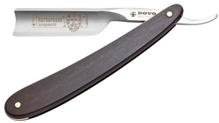 DOVO Rasiermesser Barbarossa | Ebenholz |5/8 Zoll | Spanischer Kopf | Carbonstahl | ganzer Holhlschliff