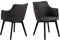 AC Design Furniture Kim Carver Esszimmerstühle, H: 80 x B: 62 x T: 59 cm, Anthrazit/Schwarz, Stoff/Eiche, 2 Stk.