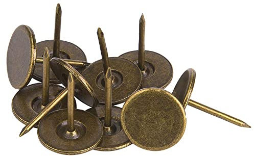 100 Stück Polsternägel Flachkopf 16 x 20mm, Reißnägel Set in Cyan Bronze für Möbelpolsterung und Ledergestaltung, Künstlerbedarf Zubehör