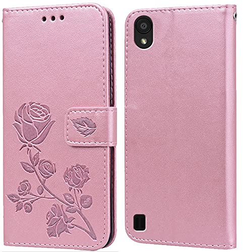 PKQTOP Cover per ZTE Blade A5 2019 Custodia,Carta Fessura, Supporto Stand,Silicone TPU,Flip Protettiva Case per ZTE Blade A5 2019(5.45)