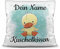 PR Print Royal Kissen mit Füllung für Kinder - Tiermotiv Ente - für Mädchen und Jungs - mit Wunschname beschriften - Ente - Kissen Polyester -Weiß, 40 x 40 cm