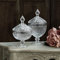 Dressing Home Contenitore Coppa Porta Bon Bon Vetro Trasparente con Disegni a Rilievo Vintage Shabby Chic Altezza 29 cm