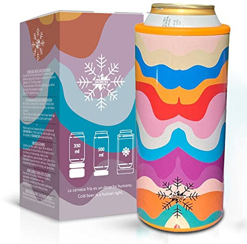 Enfriador Termo Funda para Botellas Latas y Botes de 330, 440 y 500 ml para Cerveza y Refrescos regalo original hombre mujer