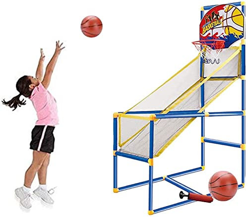 Xwin Sportseries Basketball Arcade Game for Kids, 2-in-1 Indoor & Outdoor Basketball Hoop Set with Stand & Door Hanger, Includes 2 Balls, Pump, Net, Backboard, Fun Sports Game for Boys & Girls