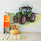 Wallepic Selbstklebende Fototapete Traktor Grün Natur Feld Pflanzen 135 x 90 Moderne Tapete XXL Himmel Wolken Abstrakt Wohnzimmer Schlafzimmer Büro Flur Wandtapete Br. 135 cm x Hö. 90 cm