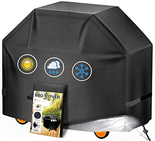 Aoretic Grillabdeckung, 140 cm, Gas-BBQ, Grillabdeckung für den Außenbereich, wasserdicht, UV-Schutz, mit Klettverschluss und verstellbarem Saum-Kordelzug, für Weber Nexgrill Char-Broil Monument