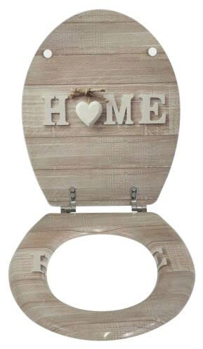 Novelty 3D Designs Toilet Seat MDF Wooden WC Loo Toilet Seat 18 with Strong Metal Hinges (Home Design)