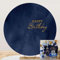 Aoihrraan 200cm Diamètre Joyeux Anniversaire Rond Toile de Fond Sombre Marine Bleu Abstrait Watercolor Photographie Fond Enfants Anniversaire Fête Décor Fournitures Bébé Adultes Photo Props