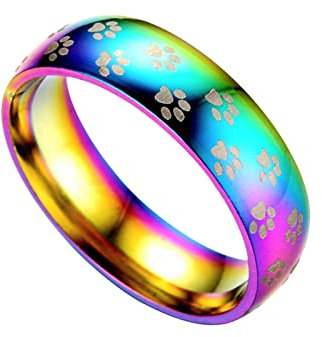 Generisch Ringe Teenager Jungs Bunte Titan-Stahl-Ring für Modeverlobungen paar Schwarze Ringe Herren (Multicolor, 6)