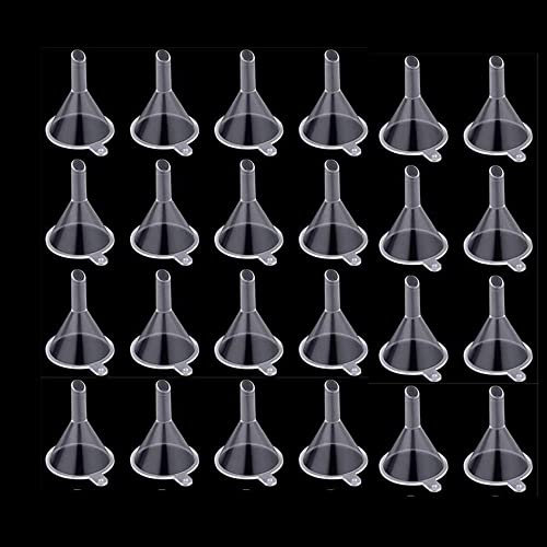 Entonnoir Mini,24 PCS Entonnoirs en Plastique Transparent Entonnoir Minuscule Petit Entonnoir pour Remplissage de Bouteilles de Parfums Huiles Essentielles Bouteilles de Laboratoire