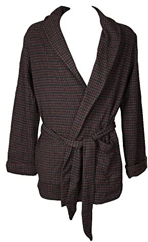 RAGNO Giacca da Camera Uomo Vestaglia Corta Incrociata Punto Milano Calda e Morbida Invernale con Tasche Articolo U592NS, 089F Fantasia bordò, 50