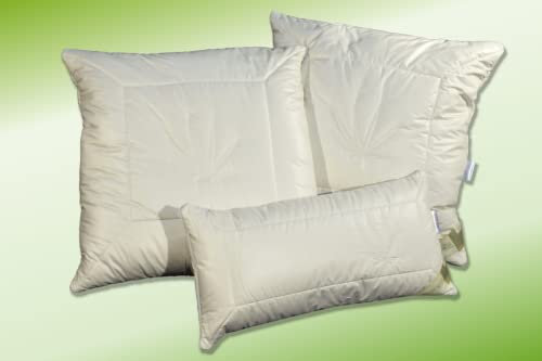 Garanta Bio-Hanf-Kissen (GOTS) Schurwollvlies Füllung 100% Bio-Schurwollvlies Größe 40x80 Bezug: 100% Baumwolle versteppt auf 60% Hanf/40% Baumwolle/Innenfüllung: 100% Wolle