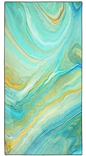 Violetpos Schnell Trocknende und Leichte Strand Handtücher Strandtuch groß 90x180 cm Schnelltrocknendes Mikrofaser Bedrucktes mit Ruhiges Meer Blauer Marmor