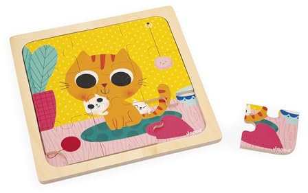 JuratoysJanod Janod Peanut die Katze | Holzpuzzle Erdnusskatzenpuzzle aus Holz #J07111