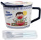 lachineuse - Bol à Nouilles Instantanées - Bol Ramen Japonais & Nouilles Chinoises - Avec Couverts & Couvercle - Bol Petit-Déjeuner, Soupe, Riz - Idée Cadeau Asiatique Japon Chine - Cup Noodles - Bleu