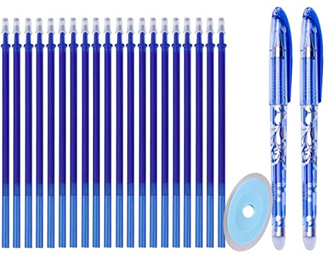 Radierbare Gelstifte-Set Mit 20 Ersatzminen, 0,5 Mm, Radierbare Stifte, Gel-Tintenstifte, Blaue Gelstift-Nachfüllungen, Waschbare Schreibstifte, Gelstifte Mit Feiner Spitze Für Schüler, Studenten, Leh