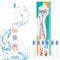 Electric Toothbrushes, Electric Toothbrush Kids, Battery Operated Kids Toothbrushes with 6 Toothbrush Heads for Travel (White)