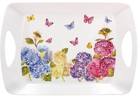 Lesser & Pavey Bandeja de Servir de diseño británico | Bandeja de Cena para múltiples usos en el hogar | Bandejas para Servir Alimentos o Bebidas | Bandeja Grande para Servir Flores de Mariposa -