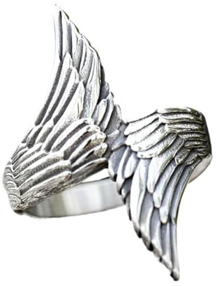 WEAV Neuer Herren-doppelflügel-ring, Mode-punk-schmuck, Herren-ring, Vintage