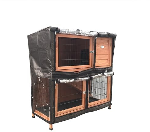 BUNNY BUSINESS Funda de 104 cm para Adaptarse a conejeras de Doble Piso de Lujo con bandejas deslizantes y rampa (BB-41-DDL-FG-COVER), Solo Funda sin conejera