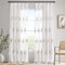 MIULEE Gardinen Vorhänge mit Kräuselband, Vorhang Wohnzimmer Braun und Weiß Blätter Muster, Schöne Stickerei Gardine 2er Set Modern Schlafzimmer Fenster H 260 X B 140 cm