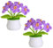 JUSTOYOU künstliche Blume Häkeln Blumen Topf Pflanze, Mini gestrickte Blumentopf, kleine handgefertigte Häkeln Blume für Home Office Tischdekoration, Geschenk für Ihre Valentinstag (2,lila Blume)