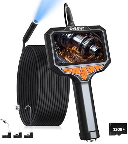 Svbony SM501 Telecamere di Ispezione, HD IPS 4,3'' Telecamera Endoscopica, Ripresa di Video e Immagini, Scheda TF da 32G, Telecamera Ispezione, Telecamera a Serpente Impermeabile IP67 con 8 luci LED