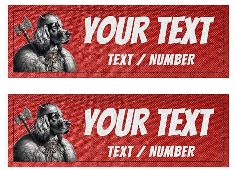 2 personalisierbare Etiketten für taktisches Hundegeschirr – 2 selbstklebende Patches, kompatibel mit Julius, OneTigris, Rabbitgoo... Original-Sicherheitszubehör (Rot, 11 x 3 cm)