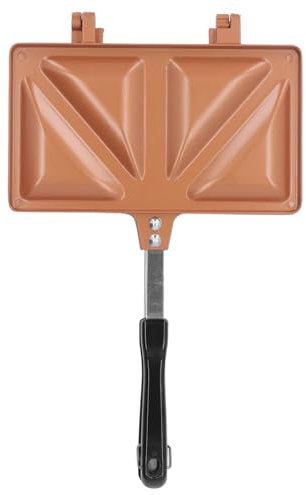 Aladeno Hot Sandwich Maker Lagerfeuer Sandwich Maker Aluminiumlegierung Hot Dog Toaster Doppelseitige Bratpfanne Sandwich Backform Sandwich Maker Presse Sandwich Maker Grill (Gold)