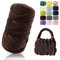 POFIBO Dicke Wolle Garn, 500g Chunky XXL Wolle zum Handstricke, Armstricken wolle, Schlauchgarn, Handstrickgarn, Wolle zum häkeln für Anfänger,Decken,Körbe,DIY-Kunsthandwerk,Länge ca 16m,Kaffeebraun