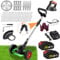 Akku-Rasentrimmer 21V Elektrischer Rasentrimmer - Motorsense akku Mit 2x2000mAh Batterie und 4 Messertypen, kantenschneider und Freischneider Akku für effiziente Rasenpflege und Unkrautbeseitigung
