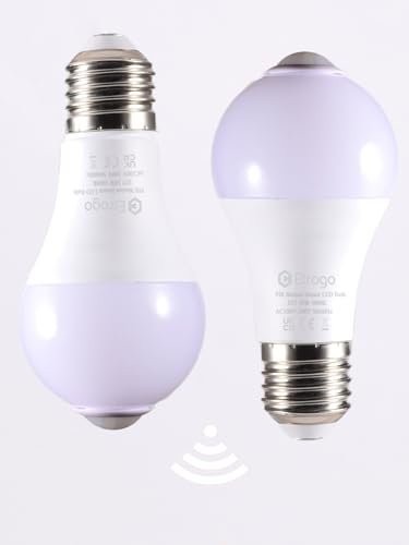 Etrogo LED Bulbs with PIR Motion Sensor and Dusk to Dawn Sensor 10W Warm White 3000K 1000LM E27 Screw Auto On/Off for Front Door Garage Stairs Hallway Basement (Pack of 2 Pieces)
