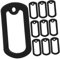 Homoyoyo 12 Stück Dog Tag Aus Gummi - Militärische ID Tags Mit Schützender Abdeckung in Schwarz - Ideal Für Hunde Und Als Geräuschdämpfer Geeignet