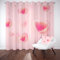 Kioldoq Rosa Herz Gardinen mit Osen, Modern Einfache Vorhang 2er Set 215x110 cm, Kind Mädchen Blickdichte Gardinen, Thermovorhang für Schlafzimmer Wohnzimmer Fensterdekoration