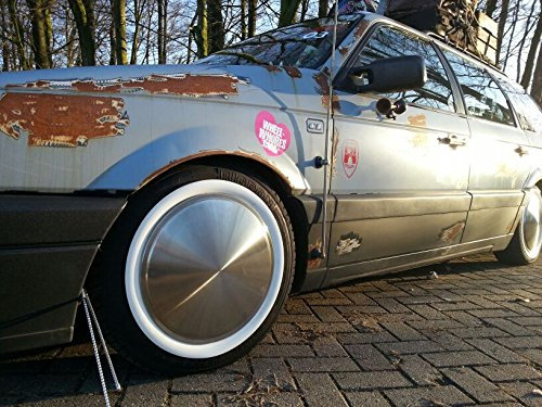 Universell passendes Set Moon Caps + Weißwandringe 16 Zoll - für PKW, Oldtimer, Youngtimer