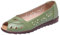 UK 5.5 Women's Ladies Lightweight Slip-on Faux Leather Low Wedge Court Shoes Open Peep Toe Shoes Sandals Pumps 002_Green