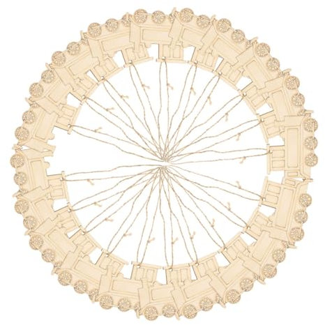 MAGICLULU 20 Stück lokomotive anhänger Bob Die -Züge Stichworte lokomotive Holz Zug Basteln Holz Zug Form Dekoration DIY liefert Unvollendetes Eisenbahnhandwerk Khaki