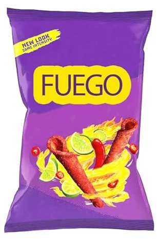 Fuego Chips 180g | Hot Chilli Pepper & Lime Flavour Rolled Tortilla Chips | Extreme Heat Snack for Spice Lovers