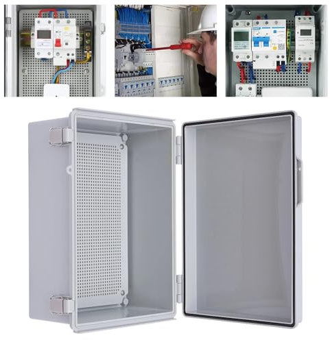 NEWFUN Cuadro Electrico, Armario Electrico IP66, Armario de Distribución Exterior con Accesorios de Montaje en Pared 400×300×170MM