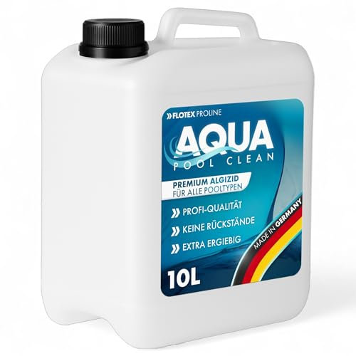 Aqua Pool Clean 10L - Hochwirksames flüssiges Algizid für Pool I Idealer Pool Algenvernichter mit Klareffekt | Profi Algenvernichter Pool | Schonend desinfizierendes Reinigungsmittel gegen Algen
