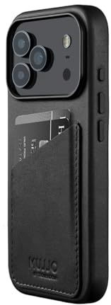 Mujjo Wallet Ledertasche – für iPhone 17 Pro – MagSafe kompatibel – Schwarz