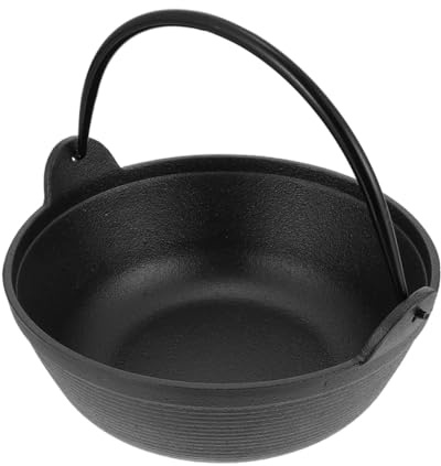 Cast Iron Dutch Oven Black Heavy Duty Outdoor Cookware | Even Heat Distribution, Easy Carry Design, Large Capacity for Stews and Soups