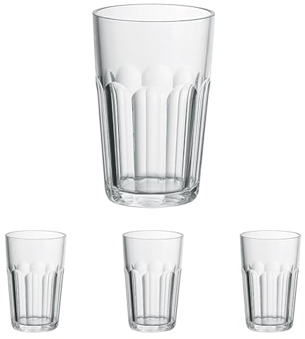 Guzzini - Happy Hour, Longdrink Becher - Transparent, Ø8,5 x h13 cm | 420 cc - 07230400 (Packung mit 4)